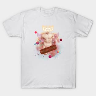 Greek stone floral design made of stone man  planet king of the universe pink T-Shirt